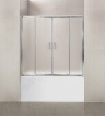 BelBagno UNO-VF-2-170/145-P-Cr шторка на ванну 170х145 см раздвижная, стекло рифленое, профиль хром