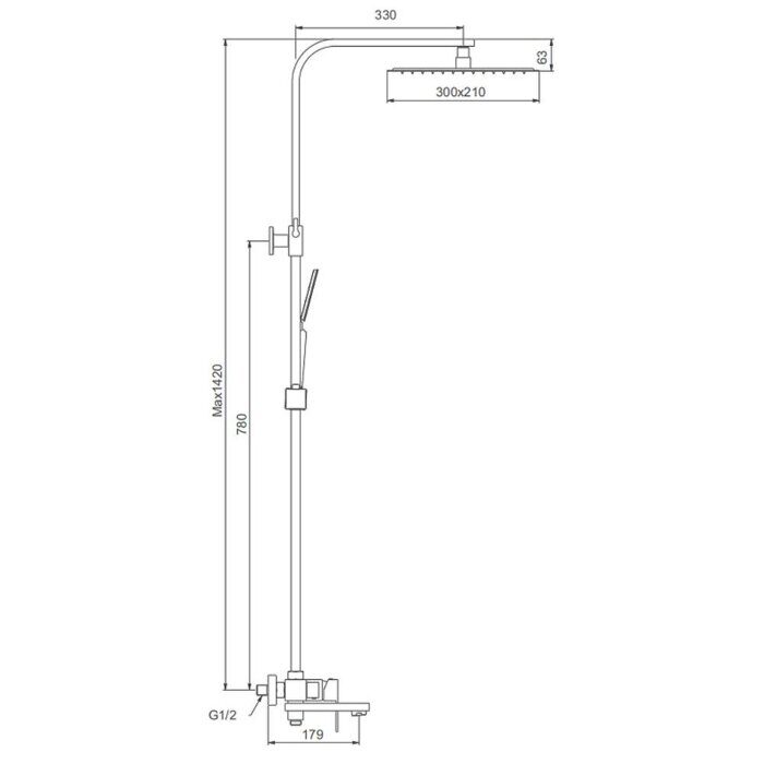 S224.24.06 Splenka Душевая система, черный