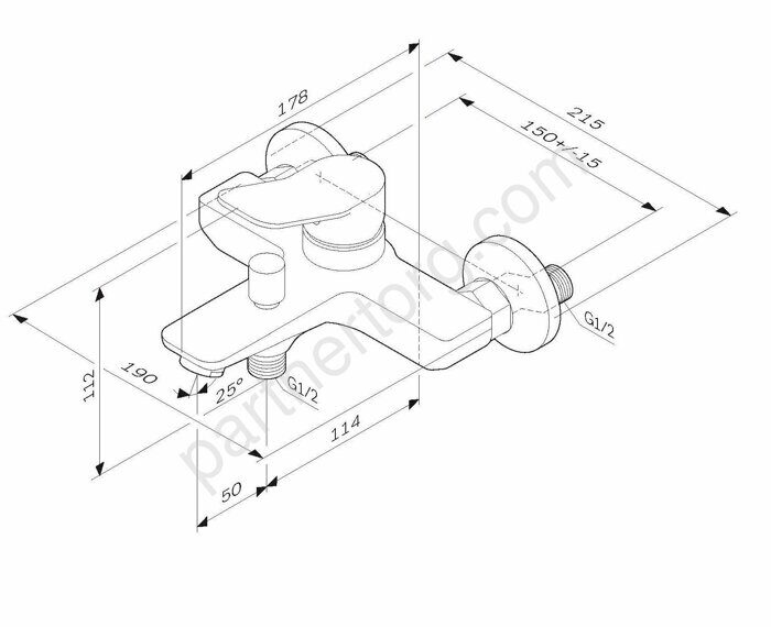 F85A10022 X-Joy, смеситель для ванна/душа, черный, шт.