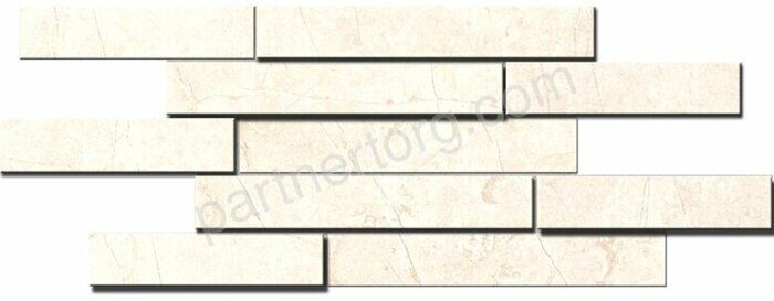 Marmulla Muretto-3D Light Beige MA02 бежевый полированный керамогранит 28х79см Estima Мозаика