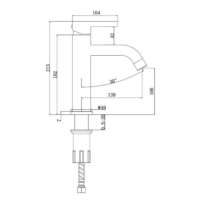 S221.10.05 Splenka Смеситель для умывальника, сатин