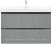 Джейн 100 тумба мисти грин для ванной комнаты с раковиной-столешницей Фортуна 100 Aquanet