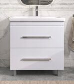 Land 800-0-2 тумба подвесная белая для ванной комнаты с умывальником Como 80