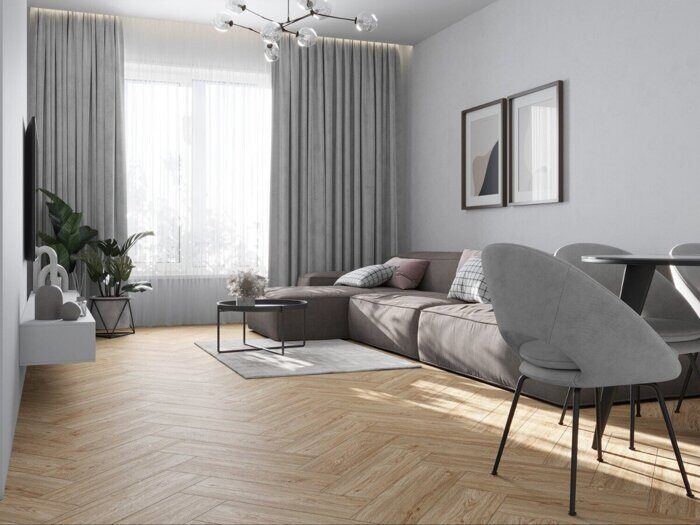 Grace A17597 керамогранит бежевый матовый рельеф 18х60см Cersanit