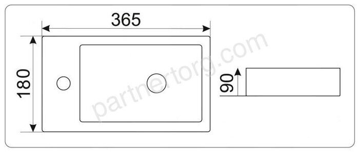 CeramaLux 9272 раковина универсальная прямоугольная белая