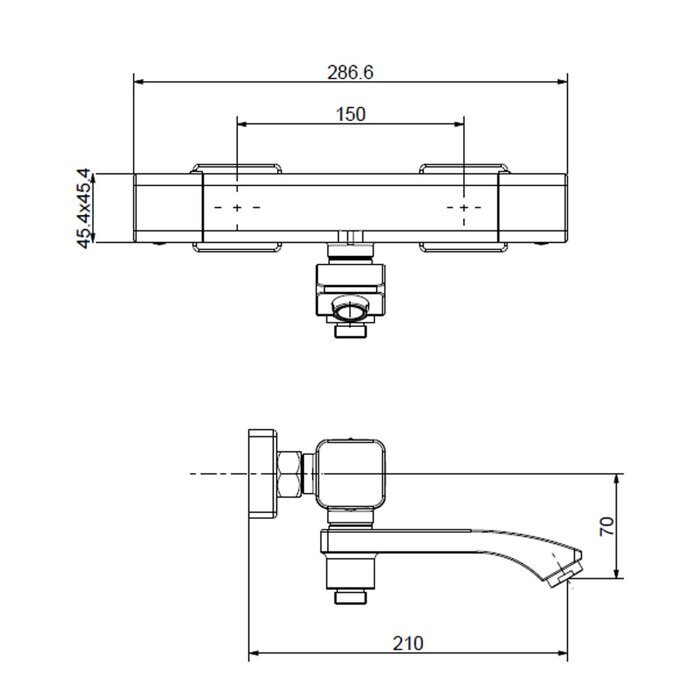 Raglo R01.36 смеситель для ванны с термостатом, хром