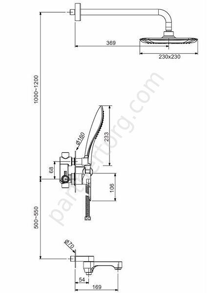 Gappo G7148-8 душевая система встраиваемая белый, хром