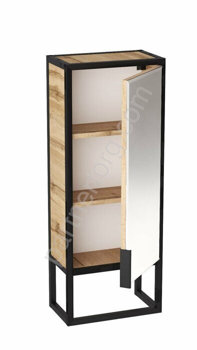 Grunge Loft 35Н/П 1д Дуб вотан  Marka One шкаф пенал зеркальный