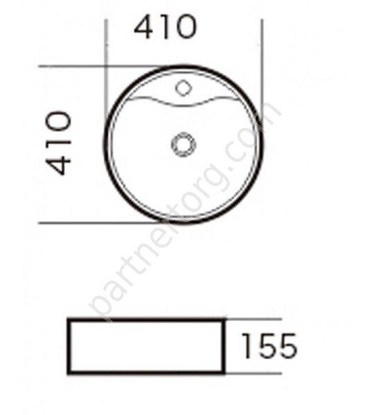 Grossman GR-3012 накладная раковина белая с переливом, c отверстием под смеситель