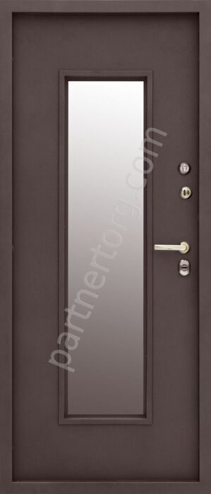 Изумруд Тепло входная стальная дверь с терморазрывом, стеклопакет Алмаз