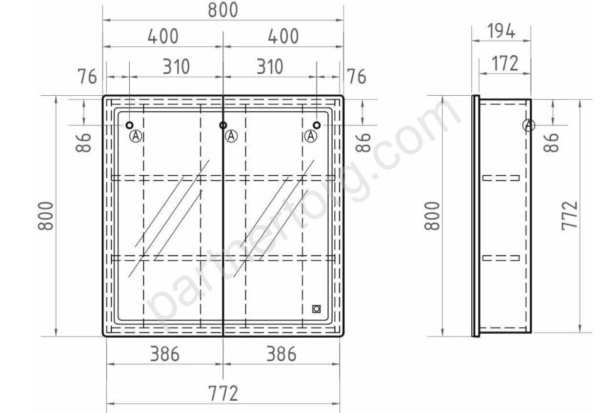 Geometry 800 Vigo зеркальный шкаф с LED подсветкой в ванную комнату