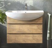 Wing 600-0-2 тумба подвесная дуб золотой для ванной комнаты с умывальником Балтика 60