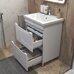 Grani 600-0-2 тумба белая для ванной комнаты с умывальником Como 60