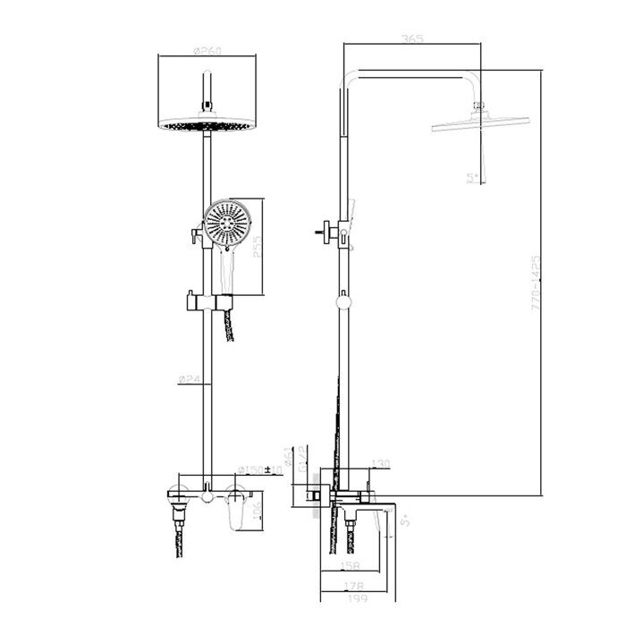 Raglo R31.24.06 Душевая система, черный