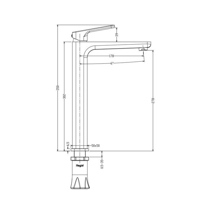 Raglo R51.15.06 смеситель для раковины высокий черный