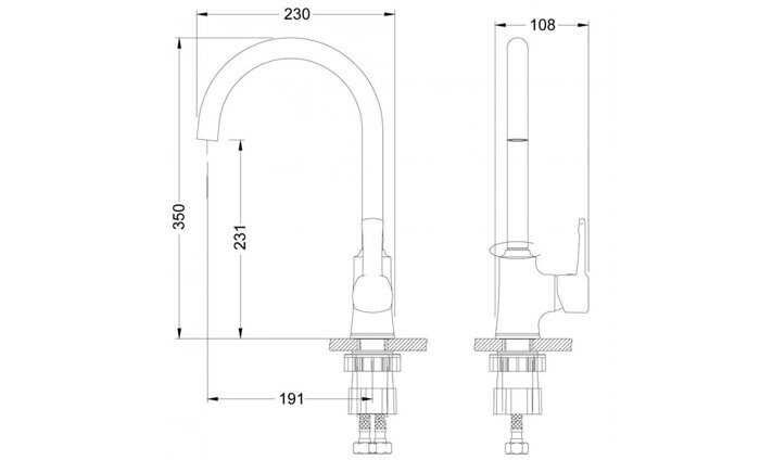 Evitta LM0505C, смеситель для кухни с высоким поворотным изливом, хром Lemark