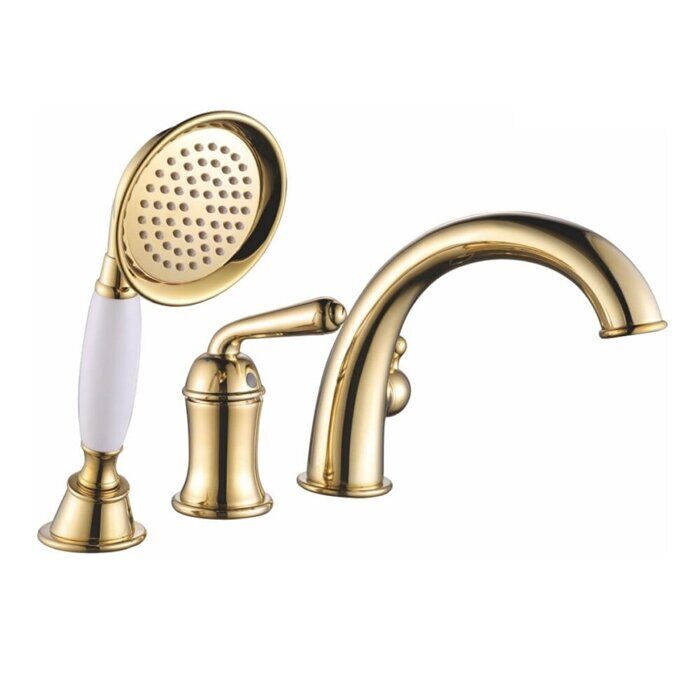 Rose R0212E смеситель для ванны на три отверстия, золотой