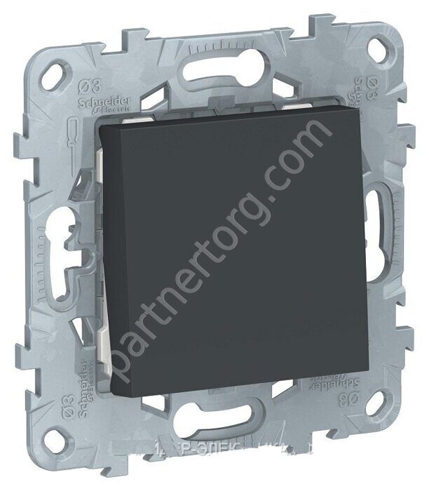 Выключатель 1-клавишный, сх. 1, 10 AX, 250 В SE Unica New Schneider Electric, Антрацит