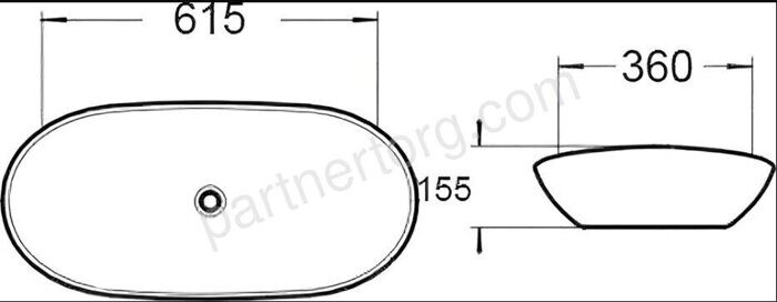 Vincea VBS-508MB раковина накладная черная 615х360х155см