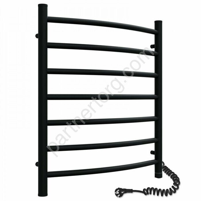 Классик ЧКЧ7 500х600 электрический полотенцесушитель черный матовый правое подключение