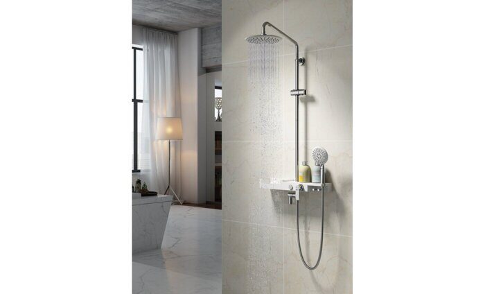 Tropic LM7007С, душевая система с тропическим душем, поворотный излив, хром Lemark