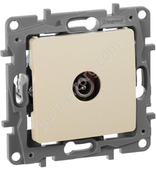Legrand Etika розетка ТВ проходная 14дБ 5-862МГц, цвет слоновая кость