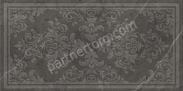 Charme Evo Antracite Inserto Broccato патинированная декоративная вставка серая Italon 30х60см