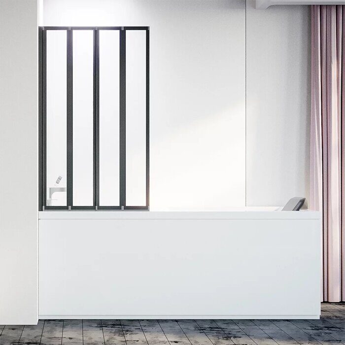 Veconi PL74BL-120-01-19C4 шторка на ванну 120х150 см, профиль черный