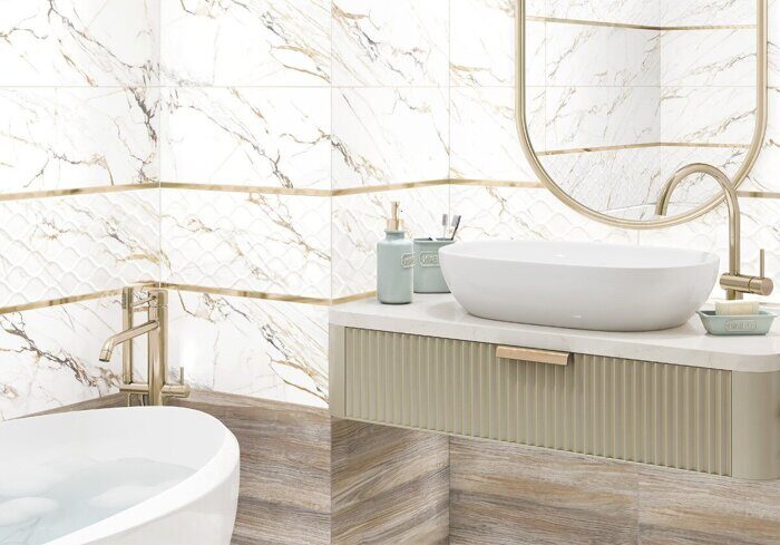 Detroit AltaCera белая настенная плитка глянцевая 24,9х50см