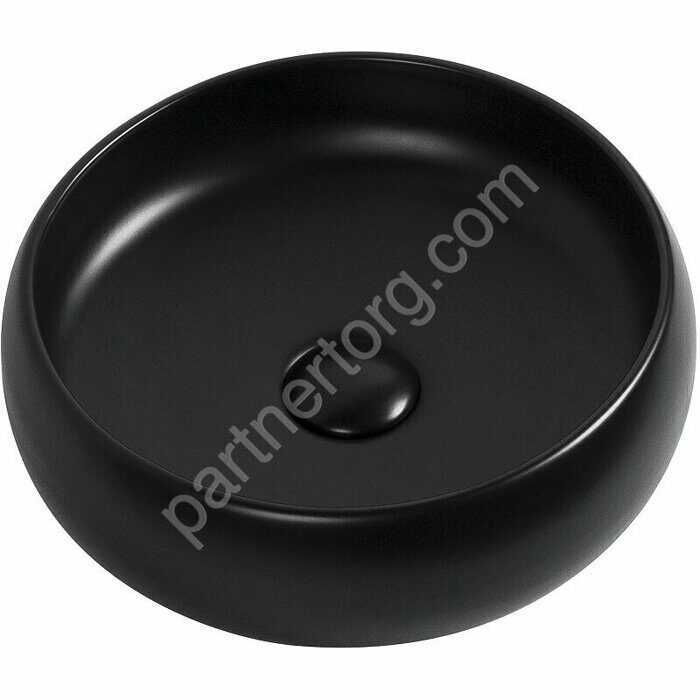 Round-1-MB раковина накладная 360х360х130 без отверстия под смеситель черная матовая