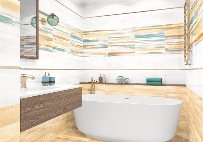 Briole Wood AltaCera настенная плитка светло-коричневая глянцевая 24,9х50см