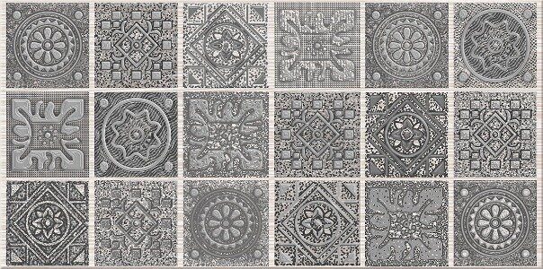 Grazia Grey Nefertiti декор серый матовый 20х40см Azori