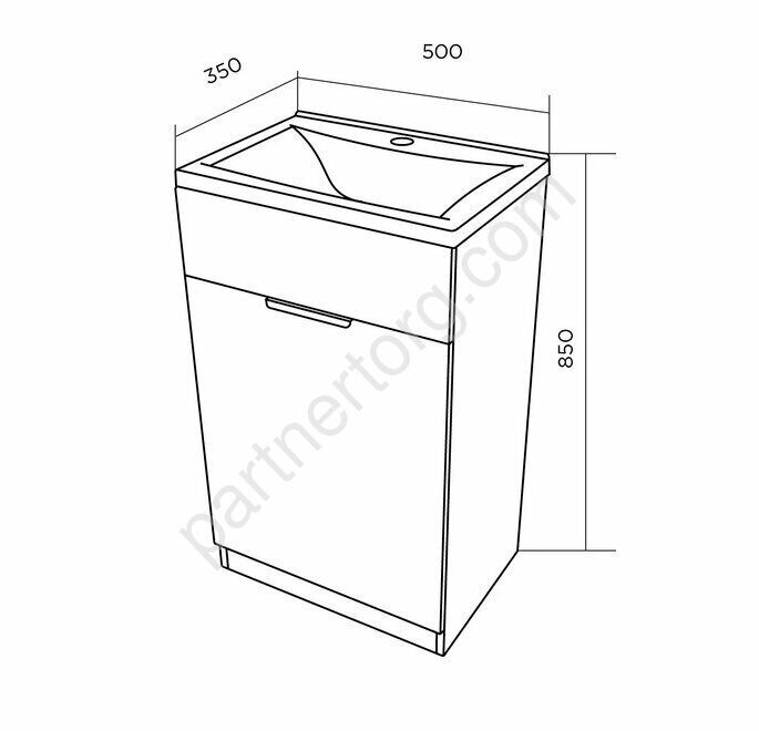 Revo 50Н 1д тумба напольная с раковиной бетон темно-серый