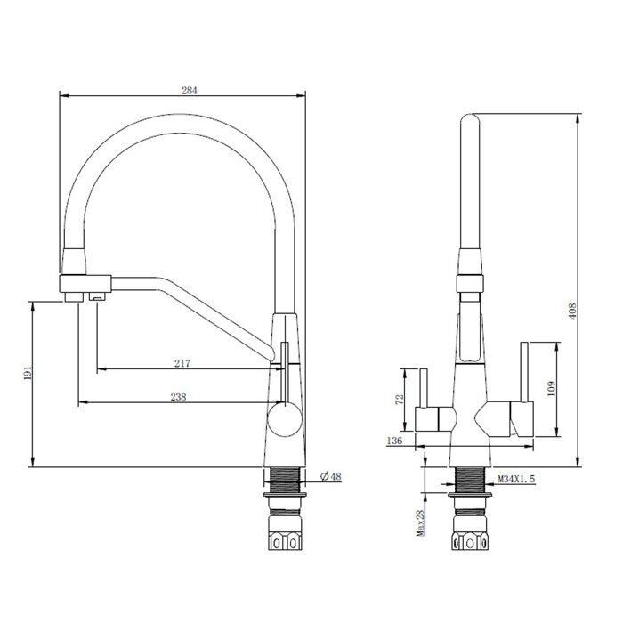 S71.62.05 Splenka Смеситель для кухни с подключением к фильтру питьевой воды, сатин