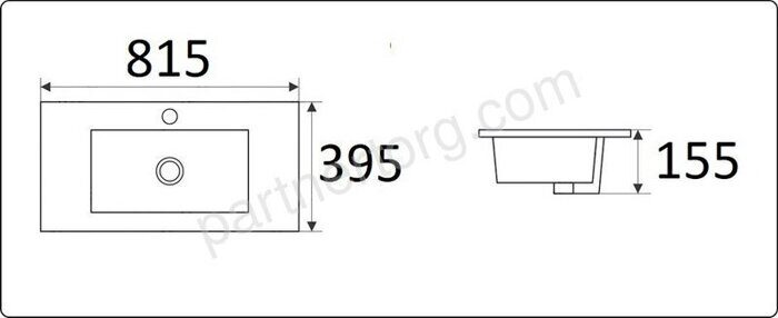 CeramaLux 9393-80 раковина встраиваемая прямоугольная белая