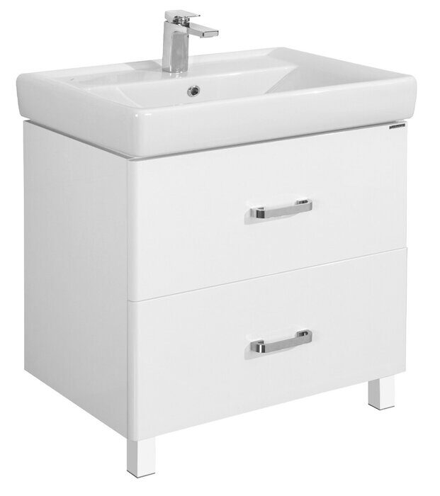 Америна 80 Н см тумба напольная белая для ванной комнаты с раковиной Тигода 80 Aquaton
