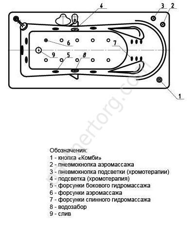 Леда ванна акриловая Aquatek 170х80см с каркасом и сливом-переливом