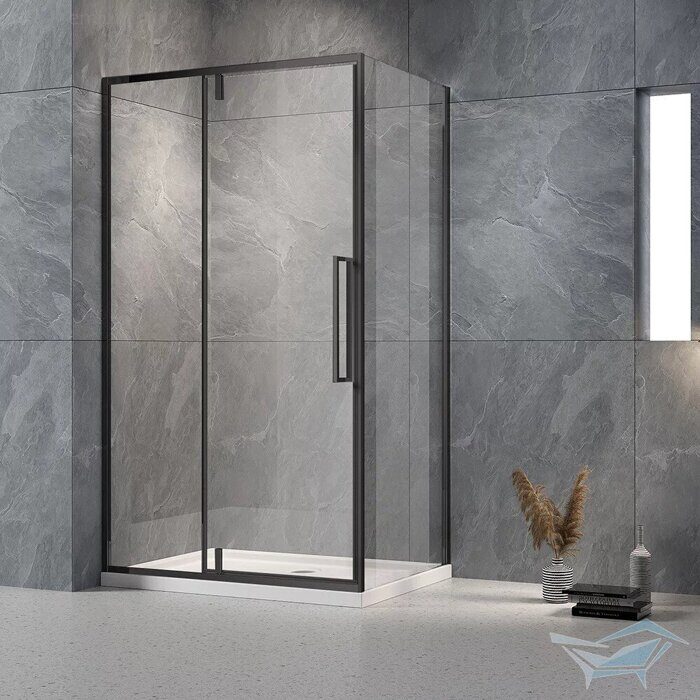 Veconi KP12B-80-01-C7 боковая панель 80х195 см, профиль черный, стекло прозрачное