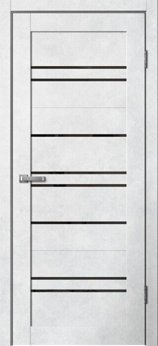 B02 Barn FlyDoors дверь межкомнатная бетон светлый черное стекло