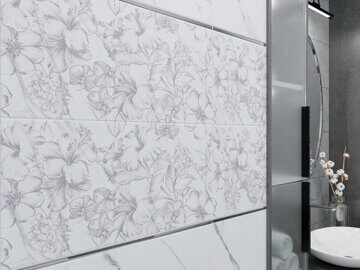 Carrara коллекция керамической плитки Azori цветы декор в интерьере