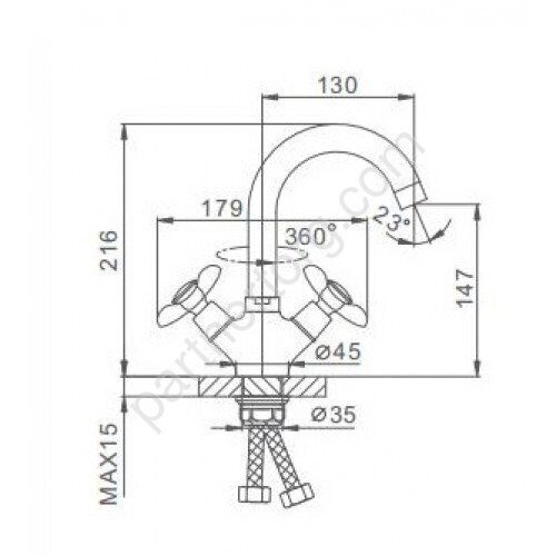 Frap F13731-B смеситель для раковины хром