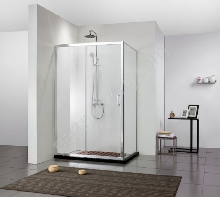 Line Bravat Г-образное душевое ограждение 1200x800x2000, одна раздвижная дверь Easy clean