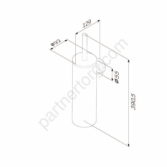 Стойка с туалетной щеткой подвесная, сталь A7433600 Sense L
