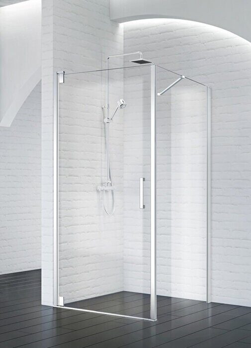 BelBagno MARMI-AH-1-90/100-C-Cr душевой уголок 90х100х195 см, дверь распашная, стекло прозрачное, профиль хром