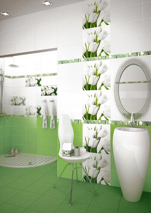 Элара Бьянка настенная плитка белая глянцевая 20х40см Azori