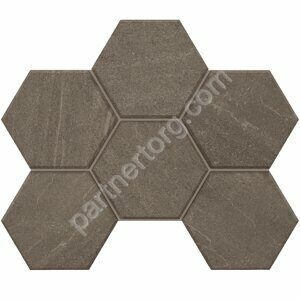 Gabbro Hexagon Anthracite GB03 серый неполированный керамогранит 29х25см Estima Мозаика