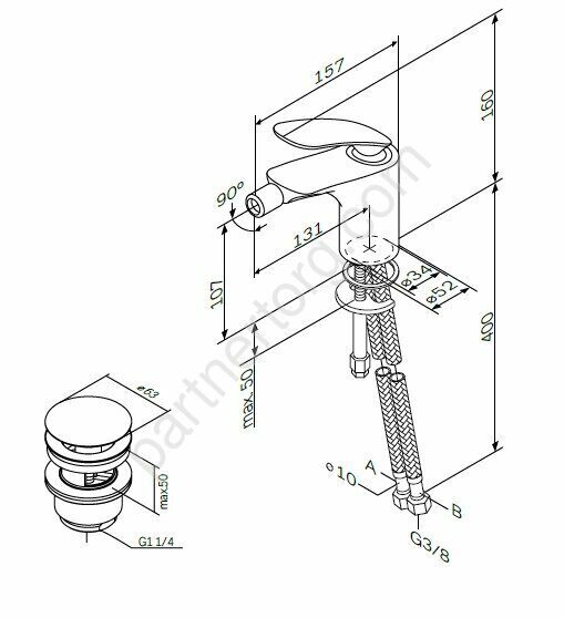 F3083164 Sensation, смеситель д/биде c д/к, хром, шт