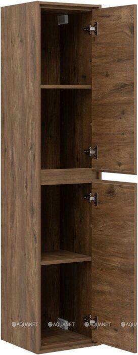 Милан 35 шкаф-пенал дуб рустикальный для ванной комнаты Aquanet