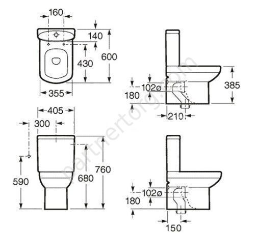 Dama Senso Compacto Roca унитаз-компакт напольный 342518000 с бачком 34151B000