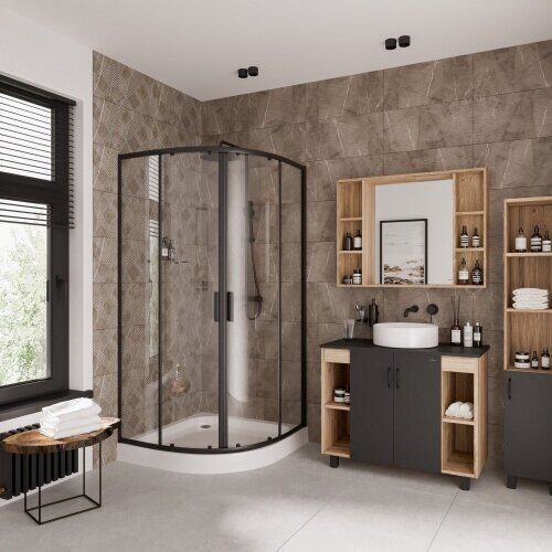 Niagara Nova NG-6807-08ВLACK душевое ограждение 100х100см, раздвижная дверь